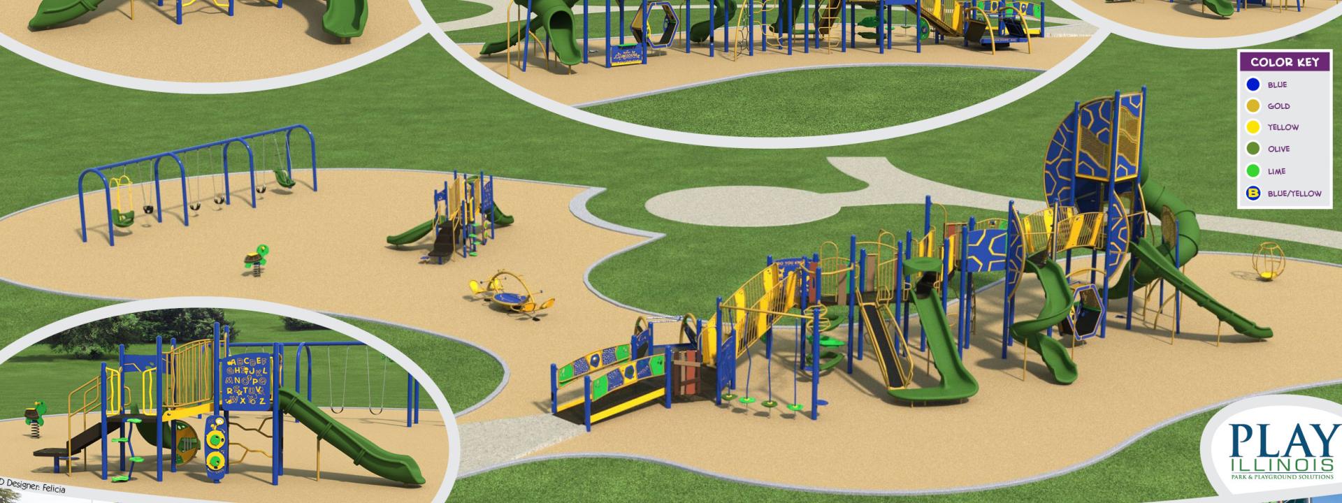 Rendering of the new playground for Proksa Park